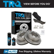 TRQ Rear Disc Brake Pad & Rotor Kit w/Chemicals for 99-07 Econoline