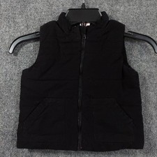 Tommy Bahama Vest Boys 2T Black Quilted Corduroy Full Zip Lined Puffer Warm