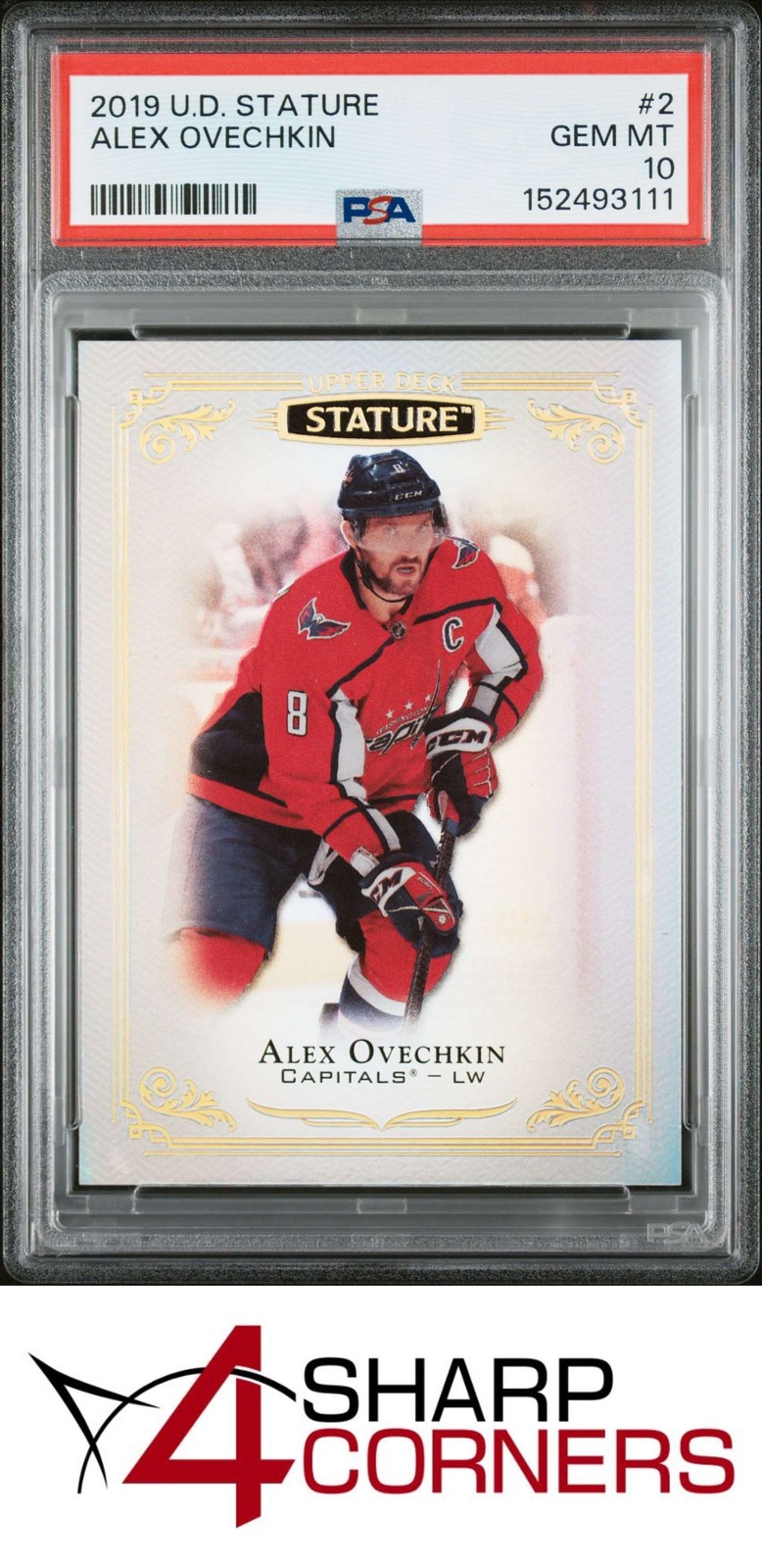 2019 UPPER DECK STATURE #2 ALEX OVECHKIN POP 2 PSA 10