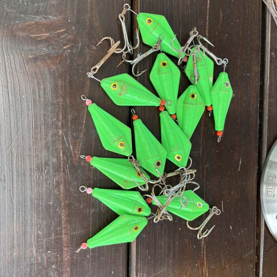 Pilker grün mit Durchbeiß Schutz 100 Gramm Ostsee Norwegen Meerwasser Fisch TOP