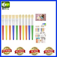 10-Piece Kids' Paint Brush Set - Large Round  Flat Brushes for Creative Fun