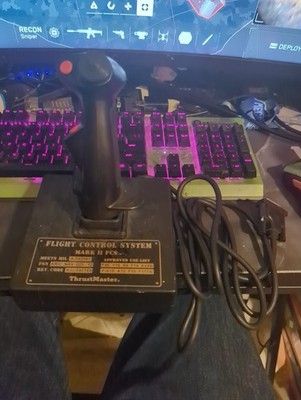 Vintage Thrustmaster Mark II FCS Flight Control System Joystick Untested