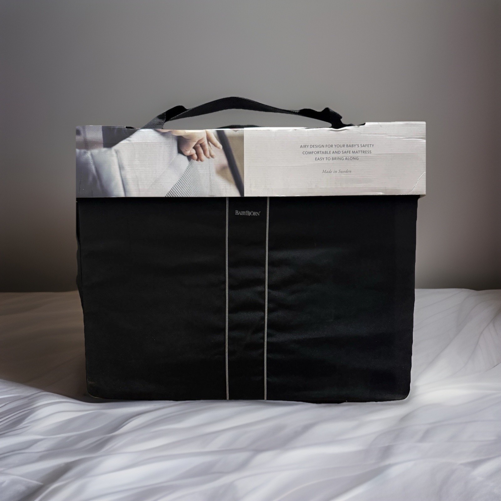 Baby Björn Travel Crib Pack Play Black/Silver, One Size, Lightweight Portable-image