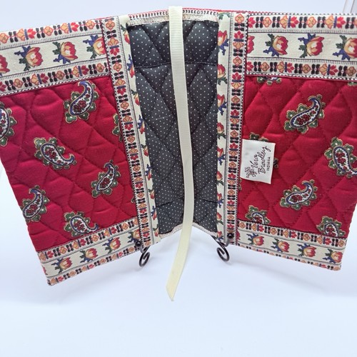 Vera Bradley Rare Retired Apple Red Paisley Book Cover Vintage 1991 100% Cotton