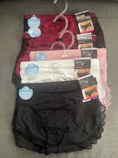 5 Pack BALI LACE DESIRE BLACK Red pink HI-CUT DFCD63 PANTIES SZ Med/6 Hipster