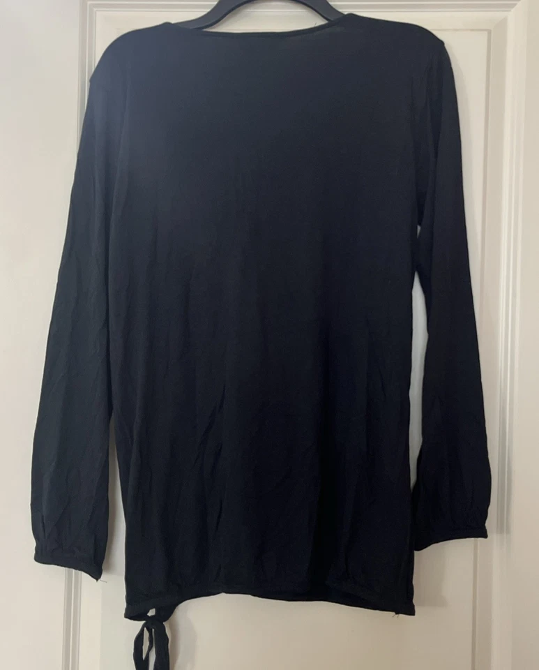 Женские Steve & Barry's черный v-образным вырезом верх с бисером - новый с ярлыками размер L - Изображение 4 из 4