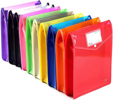 Plastic Document File Folder A4 Size Expandable Poly Envelopes Waterproof Transp