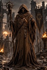 Distressed Hooded Cloak Horror Halloween Dark Fantasy Gothic Robe Costume