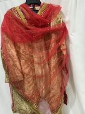 Traditional Indian/Pakistani Wedding Outfit  4-Piece EmbroideredSet with Dupatta