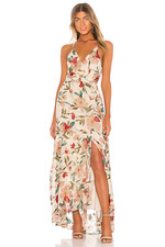 ASTR the Label Frolic Dress in Cream Ruby Floral Maxi S NWOT $168