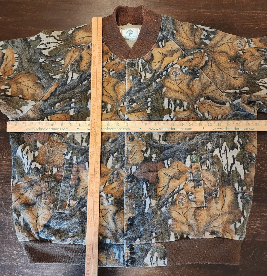 Chaqueta De Colección Roble Mossy Para Hombre XL Otoño Follaje Bombardero Camuflada Treestand Años 90 EE. UU. Foto 3 de 4