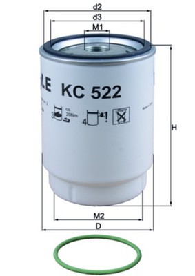 KNECHT Kraftstofffilter KC 522D Anschraubfilter für MAN TGL TGX TGS 108,6mm 1 2