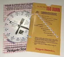 Weight Watchers EATING OUT GUIDE  150 BURN exercise sliders 1992 