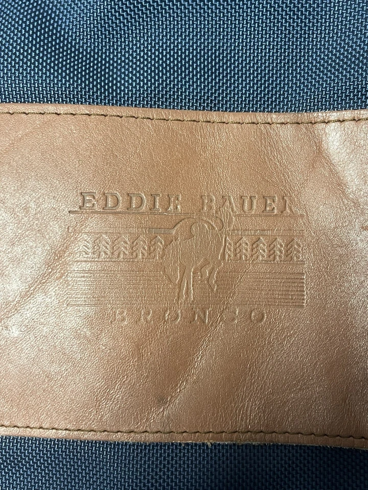 Bolso de Mano EDDIE BAUER Ford BRONCO Nylon Cuero Lona Azul - Etiqueta Negra De Colección Foto 2 de 4