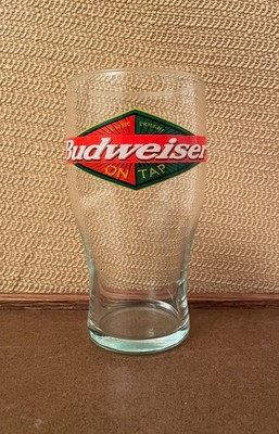 Budweiser Beer On Tap Pint Glass, King of Beers, Excellent Condition