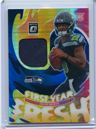 2025 Panini Optic Jalen Milroe First Year Fresh Prizm RC Patch #FYFBH-JME