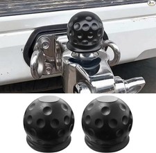 2 Inch Rubber Trailer Ball Cover 2-pack Waterproof Dustproof Pro Color Black