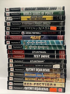 Lot Of 18 Ps2 Games Destroy All Humans Orphen Ratchet Star Wars Etc 