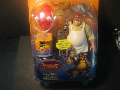 Disney Treasure Planet:   ''Chop Action Cyborg Silver Figure '' NIP Hasbro 2002