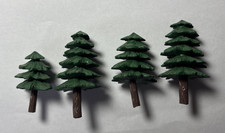 Lot of 4 Mini Plastic Pine trees