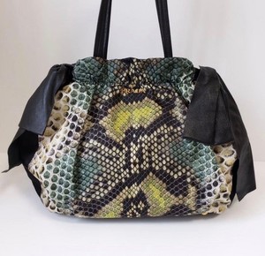 ショルダーバッグ PRADA PYTHON RIBBON SHOULDER TOTE BAG PRADA Python Print Nylon 2way Shoulder Handbag Black Multicolor | eBay