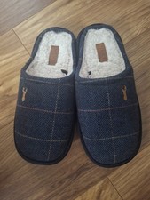 Next Pantofole Memory Foam Look Lana Blu Taglia 7 Nuove senza scatola