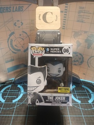 FUNKO POP HOT TOPIC DC COMICS #06 THE JOKER BLACK & WHITE VAULTED 