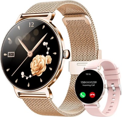 Smartwatch Damen Frauen mit Telefonfunktion Armbanduhr für iOS Android Outdoor
