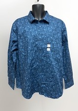 Original Penguin Shirt Mens Size 17 Blue Floral Long Sleeve New Button Down