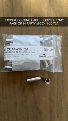 COOPER LIGHTING CABLE COUPLER 1/4-20 PACK OF 24 PART# M-CC-14-20-T2A
