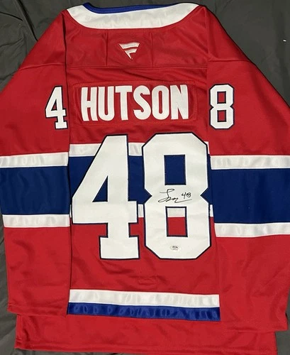 LANE HUTSON AUTOGRAPH SIGNED MONTREAL CANADIENS NHL HOCKEY JERSEY PSA COA LARGE