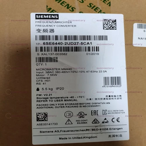 1PC NEW SEAL Siemens 6SE6440-2UD27-5CA1 Real US stock,ship within 48h!