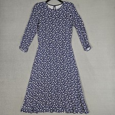 Reformation Monterey Floral Midi Dress Womens 10 Blue White A-Line Keyhole