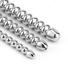 Male Stainless Steel Beads Long Urethral Plug Sounding Penis Plug Rod Enhancer