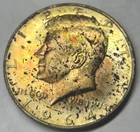 1964-D Kennedy Silver Half Dollar —GEM BU Natural Toned END OF ROLL 🌈