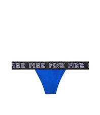Victoria's Secret PINK Logo Thong Panty Blue Blaze