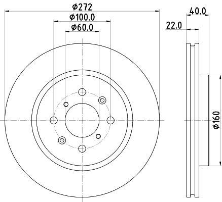 HELLA 8DD 355 123-071 BRAKE DISC Front (PAIR)