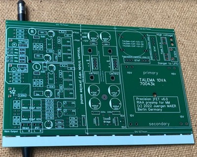 PCB Precision v6.0 jFET-RIAA-Phono-Vorverstärker mit extrem rauscharmen ICs