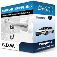 G.D.W. Anhängekupplung abnehmbar passend für Peugeot 208 Fließheck E-208 19- neu
