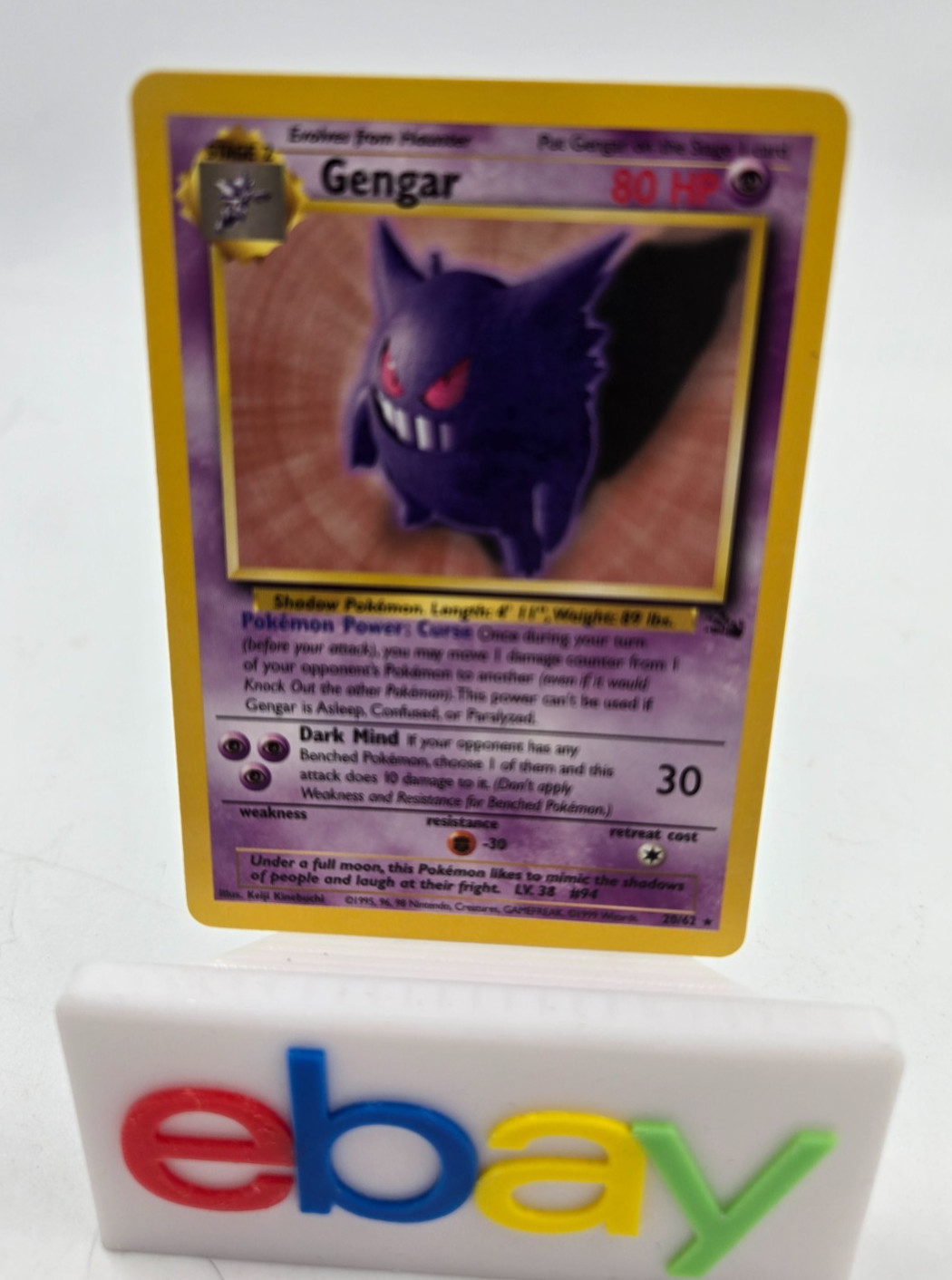Gengar 20/62 - Pokemon Fossil Unlimited Rare Card Non Holo NM