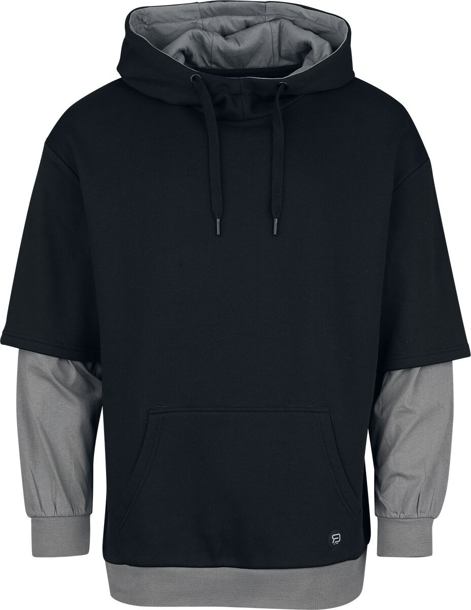КРАСНЫЙ от EMP Herren schwarz / grauer Kapuzenpullover в двухслойном исполнении-Look L