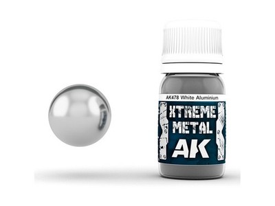 AK Interactive - WHITE ALUMINIUM XTREME METAL Enamel paint, 30ml, AK478