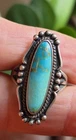~VTG~OLD PAWN~NATIVE~NAVAJO~STERLING SILVER~w/~TURQUOISE~ORNATE~RING~SIZE~7.5~