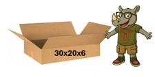 30" x 20" x 6" CARDBOARD BOX - 200 lb - SINGLE BOX