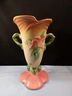 Hull Pottery W-18 10 1/2 Pink & Green Woodland Double Handled Vase