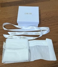 Dior Empty Gift Storage Wallet Box w Dust Bag Set 5.5 x 5.5 x 2.5
