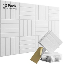 Sound Proof Foam Panels for Walls Self-Adhesive, 12-Pack 12"X12"
