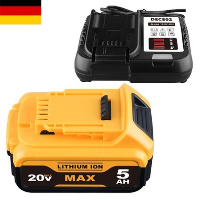 5.0Ah Akku + DCB112 Charger Für DeWalt 18V 20V MAX Li-Ion Akku DCB200 Brand new