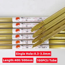 100PCS Brass Electrode Tube Single Hole 0.2/0.4/0.6/0.8/1.0*400mm/500mm