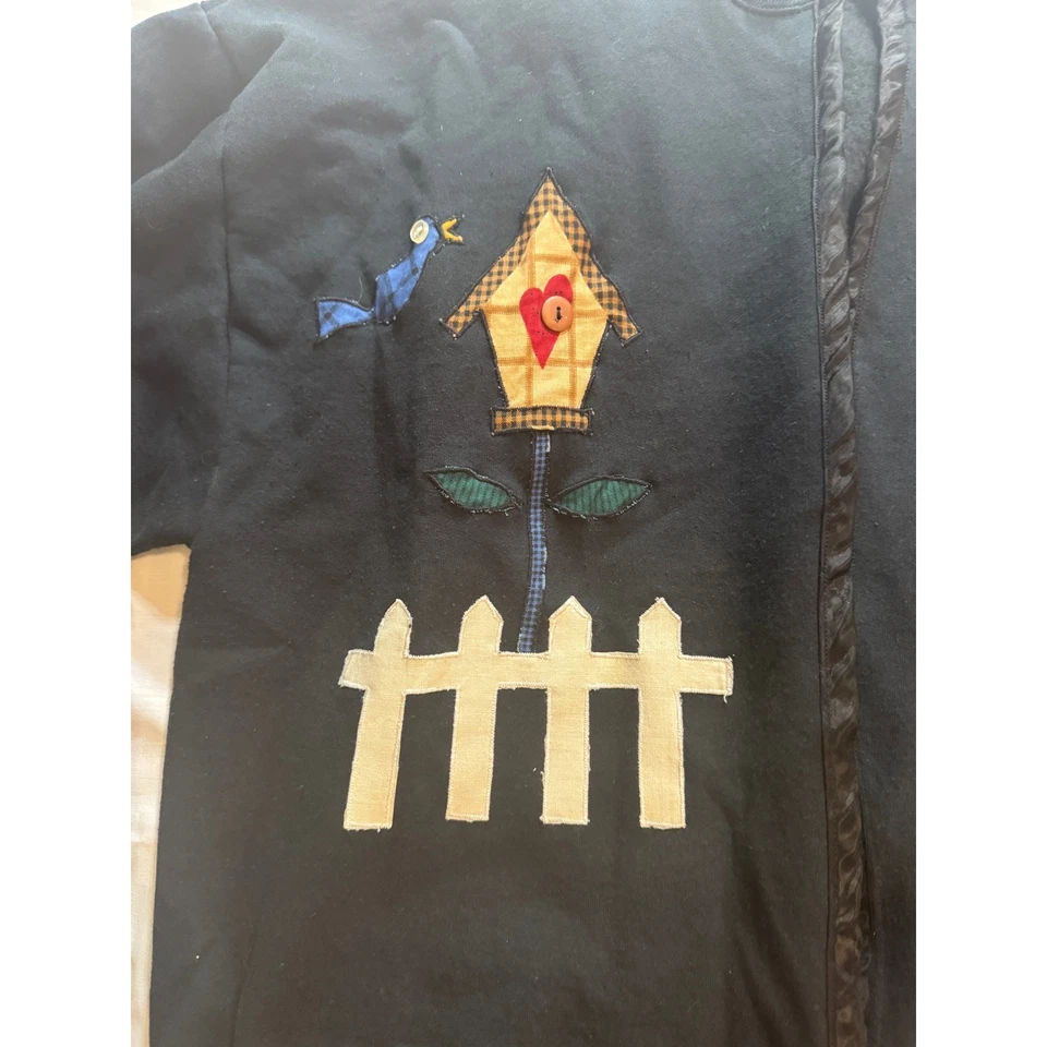 Chaqueta sudadera americana vintage hecha a mano con apliques, talla XL Foto 2 de 4